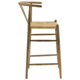 Amish Weathered Gray Teak Wood Bar Stool - Ornate Home
