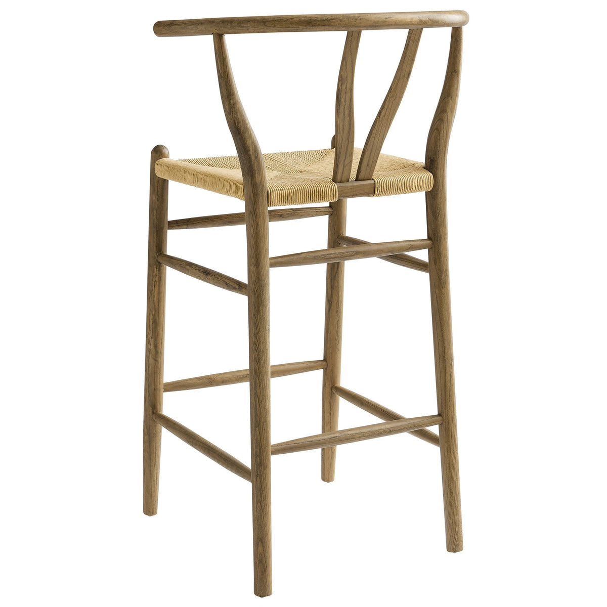 Amish Weathered Gray Teak Wood Bar Stool - Ornate Home