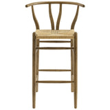 Amish Weathered Gray Teak Wood Bar Stool - Ornate Home