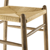 Amish Weathered Gray Teak Wood Bar Stool - Ornate Home