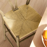 Amish Weathered Gray Teak Wood Bar Stool - Ornate Home