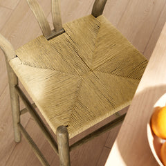 Amish Weathered Gray Teak Wood Bar Stool - Ornate Home
