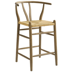 Amish Weathered Gray Teak Wood Counter Stool - Ornate Home