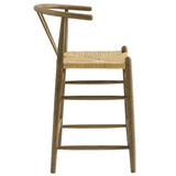 Amish Weathered Gray Teak Wood Counter Stool - Ornate Home