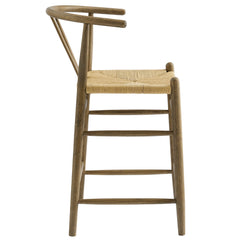 Amish Weathered Gray Teak Wood Counter Stool - Ornate Home