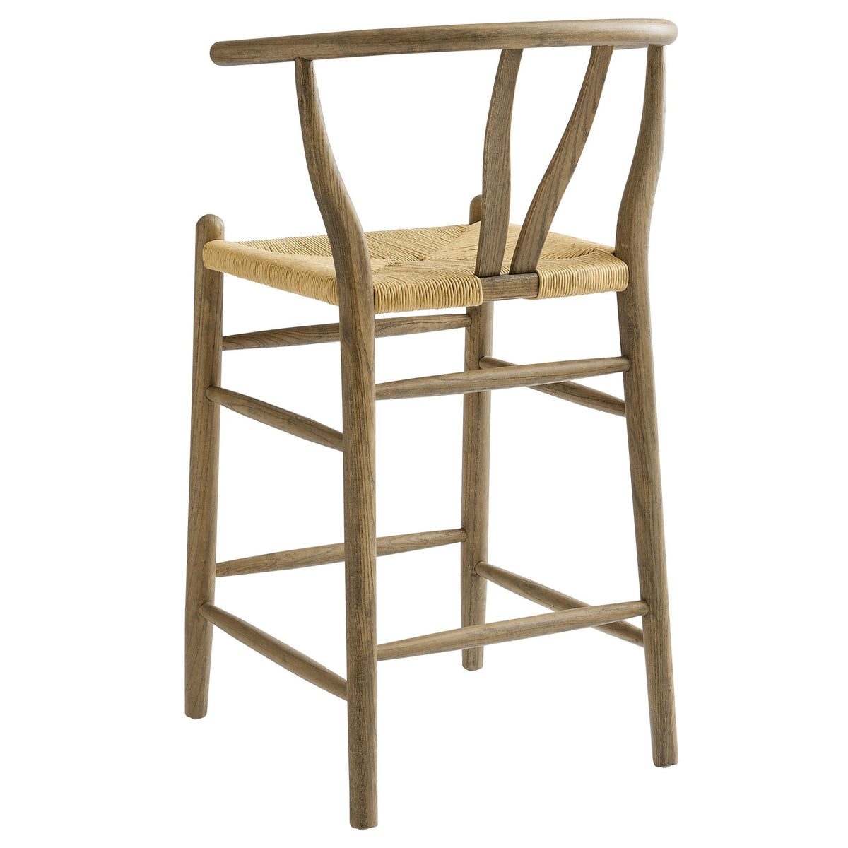 Amish Weathered Gray Teak Wood Counter Stool - Ornate Home
