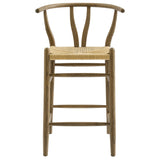 Amish Weathered Gray Teak Wood Counter Stool - Ornate Home