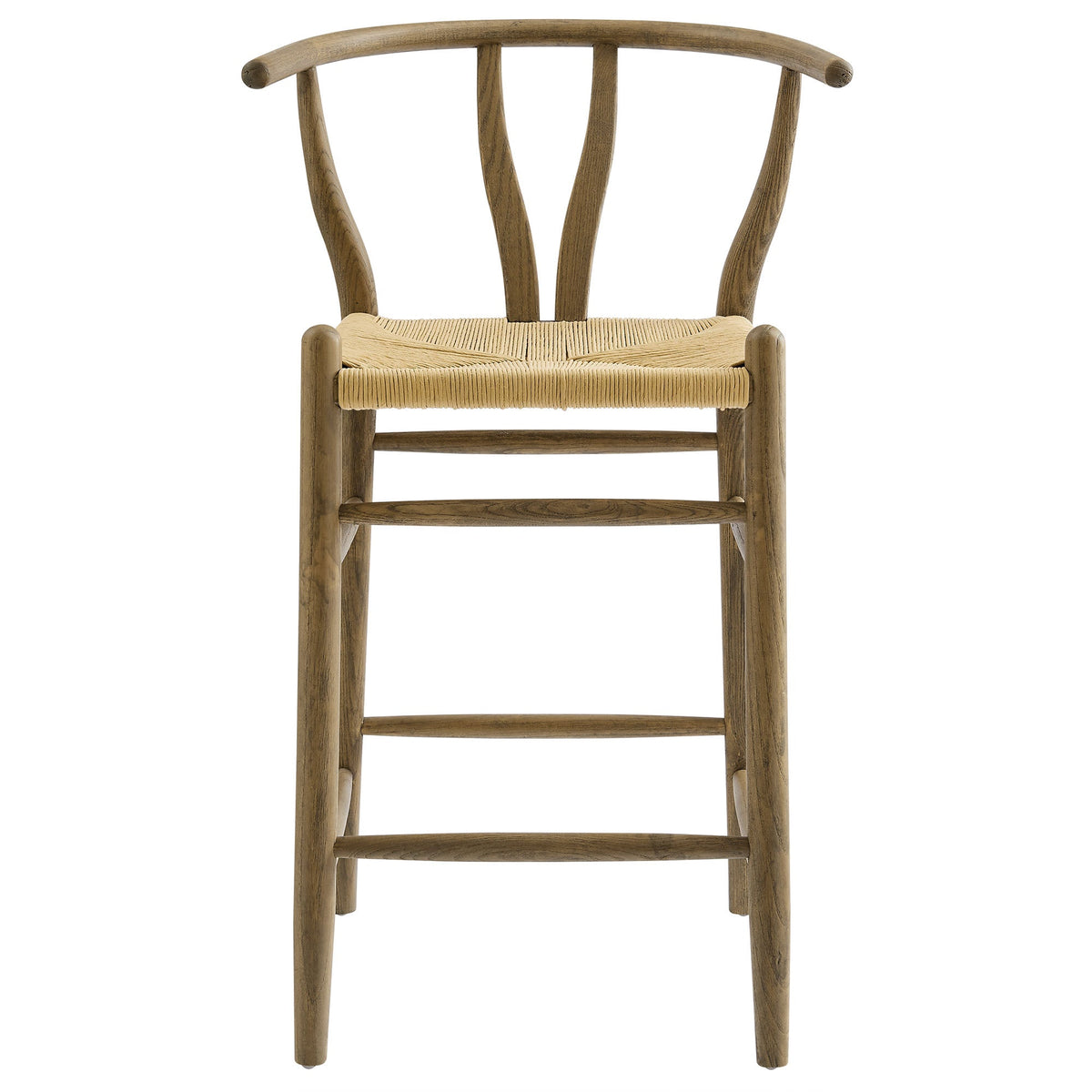 Amish Weathered Gray Teak Wood Counter Stool - Ornate Home