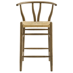 Amish Weathered Gray Teak Wood Counter Stool - Ornate Home