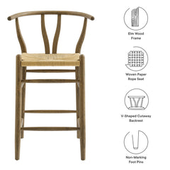Amish Weathered Gray Teak Wood Counter Stool - Ornate Home