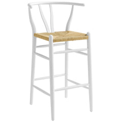 Amish White Wood Bar Stool - Ornate Home
