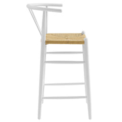 Amish White Wood Bar Stool - Ornate Home