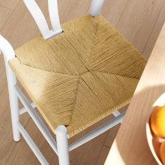 Amish White Wood Bar Stool - Ornate Home