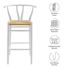 Amish White Wood Bar Stool - Ornate Home