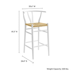 Amish White Wood Bar Stool - Ornate Home