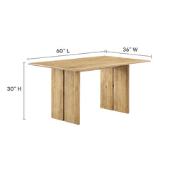 Amistad Oak 60" Wood Dining Table and Bench Set - Ornate Home