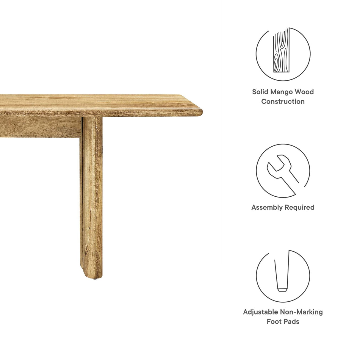 Amistad Oak 72" Wood Bench - Ornate Home