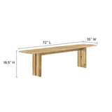 Amistad Oak 72" Wood Bench - Ornate Home