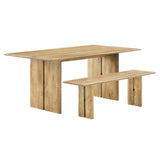 Amistad Oak 72" Wood Dining Table and Bench Set - Ornate Home