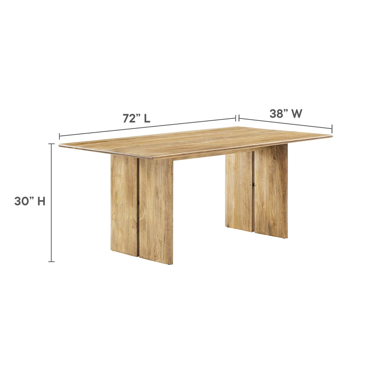 Amistad Oak 72" Wood Dining Table and Bench Set - Ornate Home