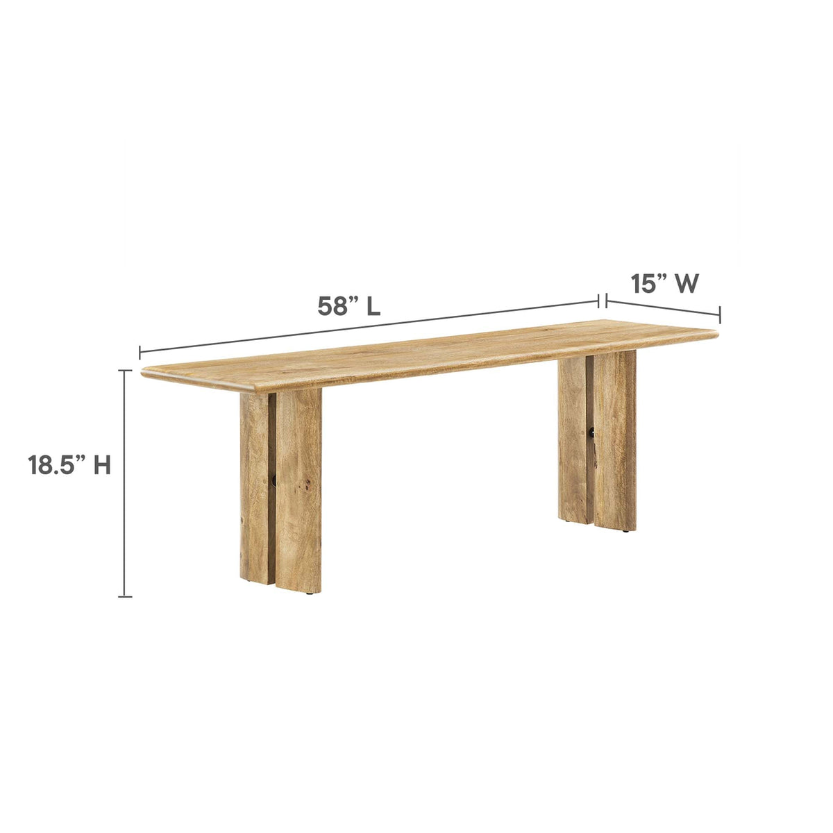 Amistad Oak 72" Wood Dining Table and Bench Set - Ornate Home