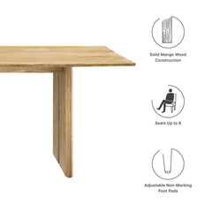 Amistad Oak 86" Wood Dining Table - Ornate Home