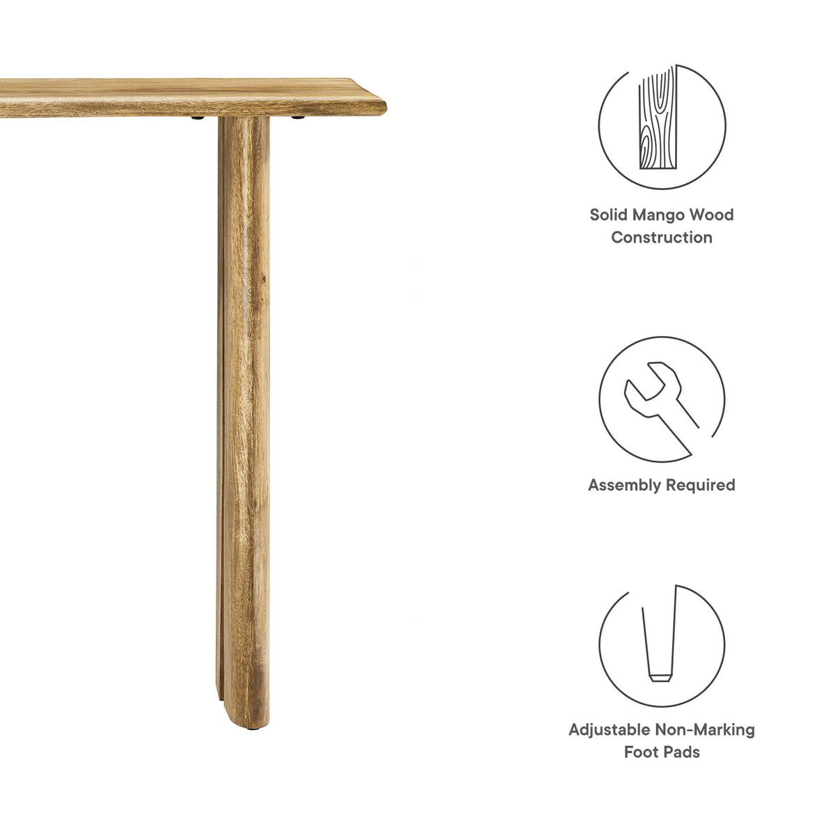 Amistad Oak Wood Console Table - Ornate Home