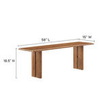 Amistad Walnut 58" Wood Bench - Ornate Home