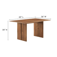 Amistad Walnut 60" Wood Dining Table - Ornate Home