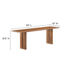 Amistad Walnut 72" Wood Dining Table and Bench Set - Ornate Home