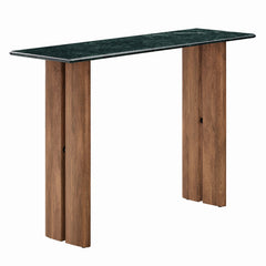 Amistad Walnut/Green 46 Inch Marble Console Table - Ornate Home