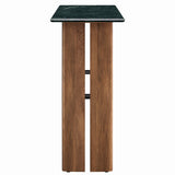 Amistad Walnut/Green 46 Inch Marble Console Table - Ornate Home