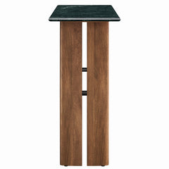 Amistad Walnut/Green 46 Inch Marble Console Table - Ornate Home