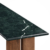 Amistad Walnut/Green 46 Inch Marble Console Table - Ornate Home