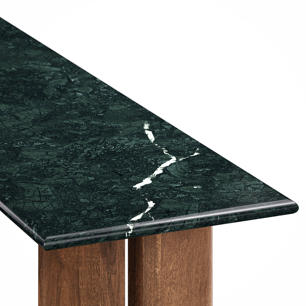 Amistad Walnut/Green 46 Inch Marble Console Table - Ornate Home