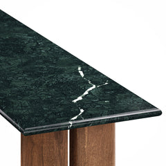 Amistad Walnut/Green 46 Inch Marble Console Table - Ornate Home