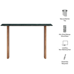 Amistad Walnut/Green 46 Inch Marble Console Table - Ornate Home
