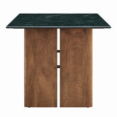 Amistad Walnut/Green 60 Inch Marble Dining Table - Ornate Home
