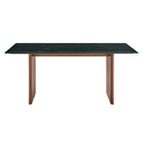 Amistad Walnut/Green 72 Inch Marble Dining Table - Ornate Home