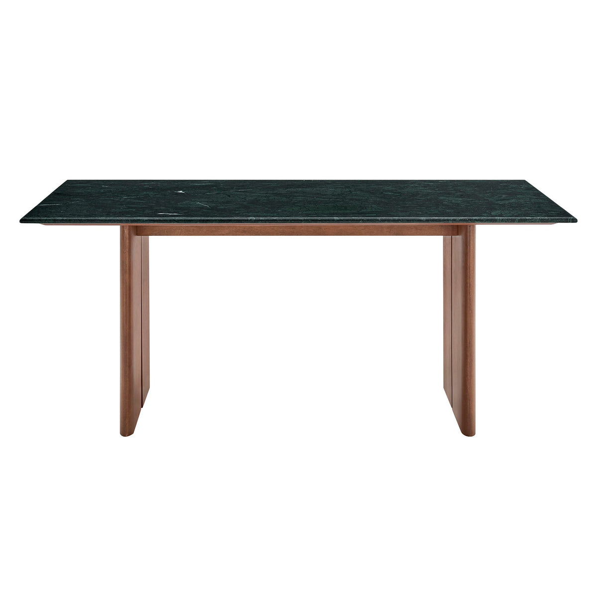 Amistad Walnut/Green 72 Inch Marble Dining Table - Ornate Home