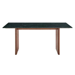 Amistad Walnut/Green 72 Inch Marble Dining Table - Ornate Home