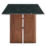 Amistad Walnut/Green 72 Inch Marble Dining Table - Ornate Home