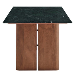 Amistad Walnut/Green 72 Inch Marble Dining Table - Ornate Home