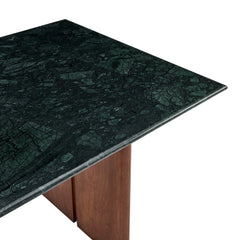 Amistad Walnut/Green 72 Inch Marble Dining Table - Ornate Home