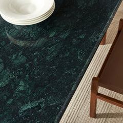 Amistad Walnut/Green 72 Inch Marble Dining Table - Ornate Home