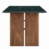 Amistad Walnut/Green 86 Inch Marble Dining Table - Ornate Home