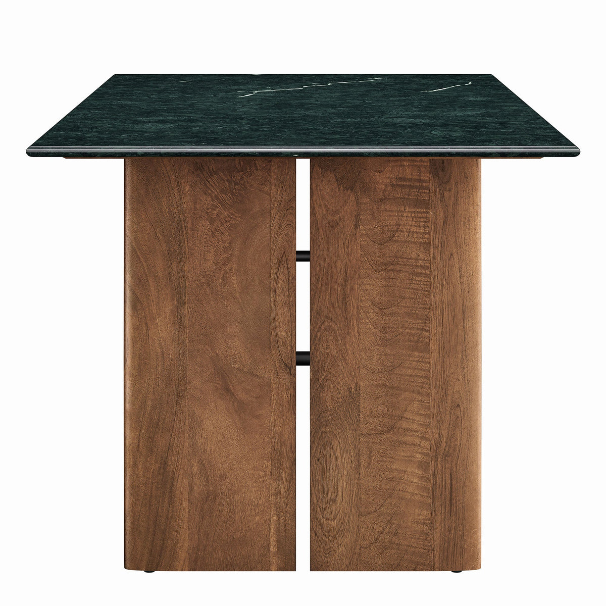 Amistad Walnut/Green 86 Inch Marble Dining Table - Ornate Home