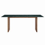 Amistad Walnut/Green 86 Inch Marble Dining Table - Ornate Home