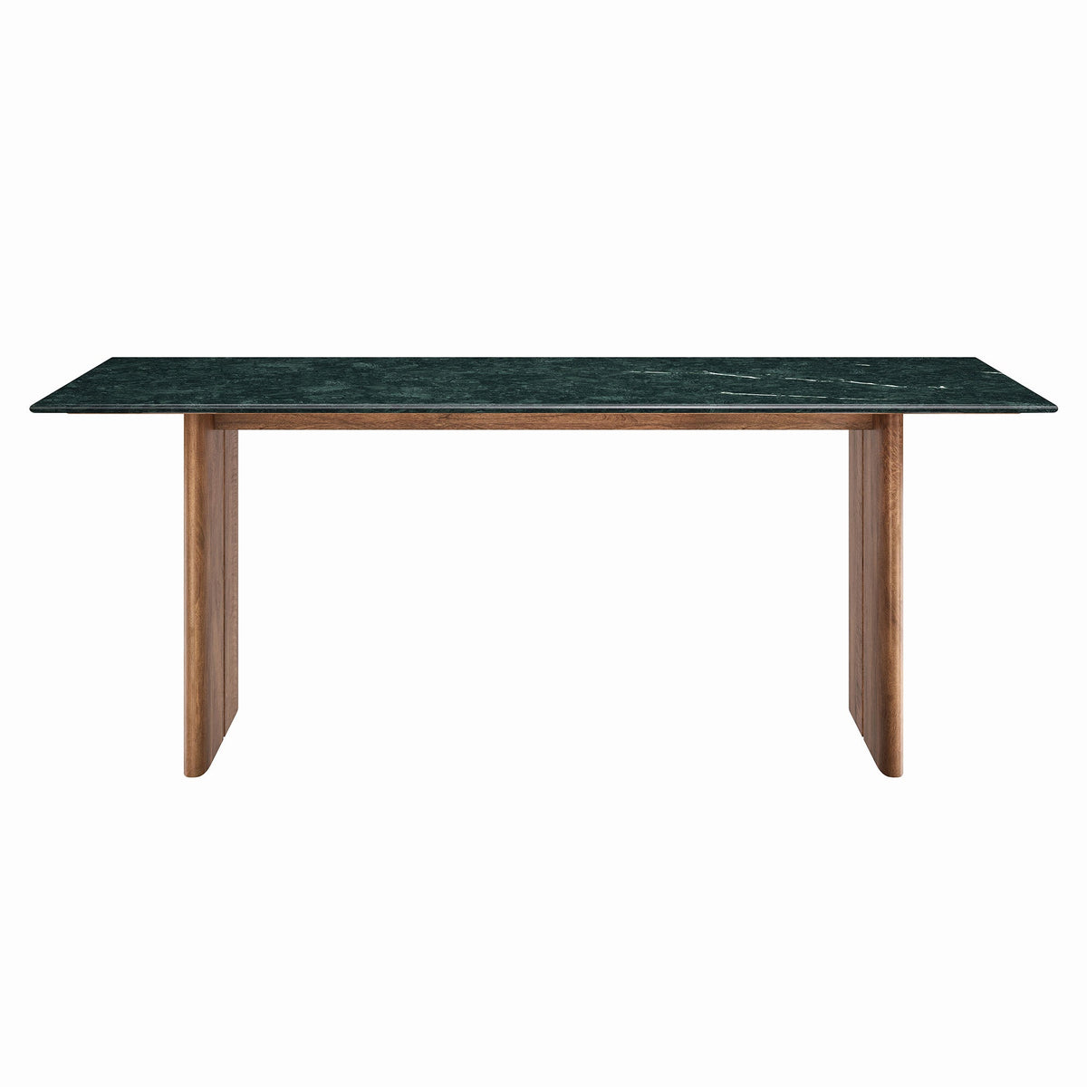 Amistad Walnut/Green 86 Inch Marble Dining Table - Ornate Home