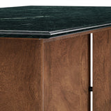 Amistad Walnut/Green 86 Inch Marble Dining Table - Ornate Home